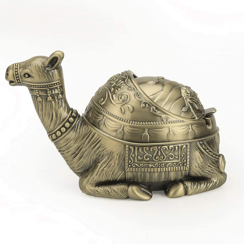 Image of Decorative Camel Ashtray with Lid (Retro Bronze)