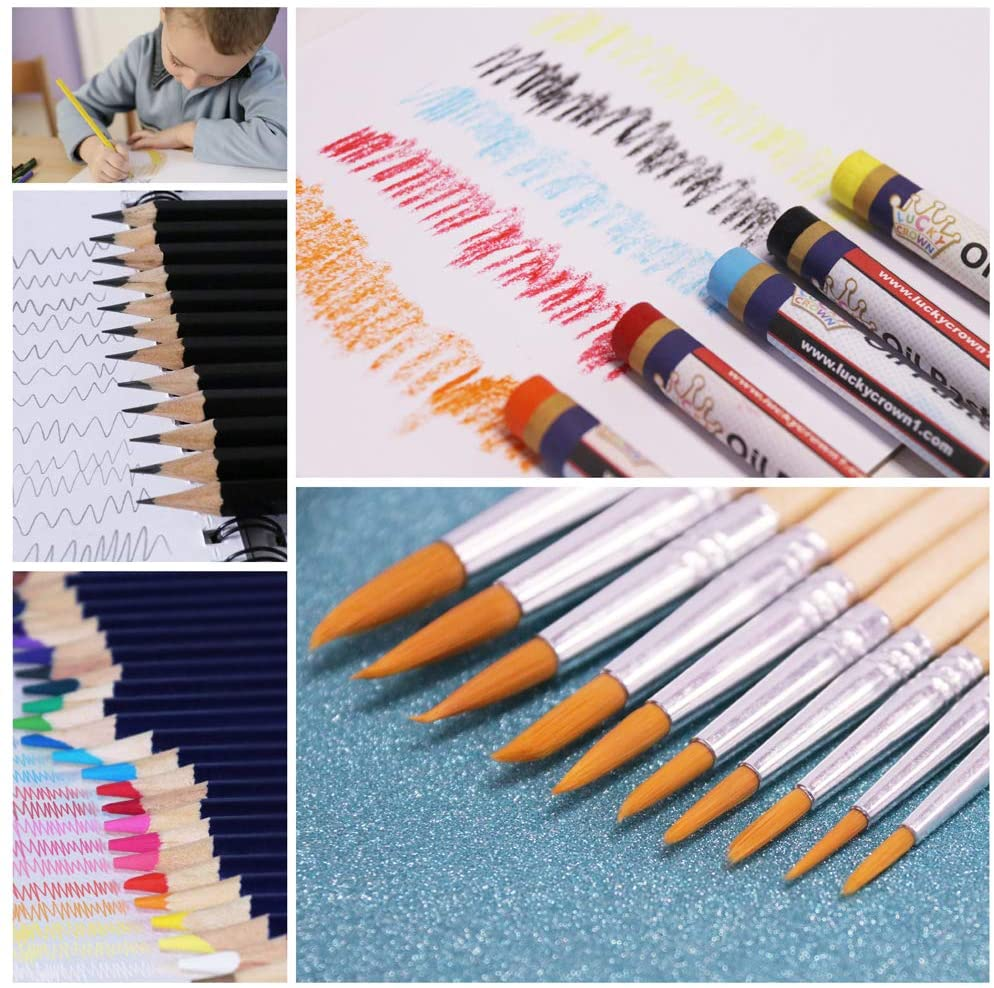 Professional Art Set, Art Supplies in Portable Wooden Case, 83 Pieces Deluxe Art Set for Painting & Drawing, Art Kit for Kids, Teens and /Gift