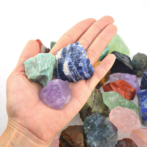 FORBY 1 Lb Bulk Assorted Stones Rough Stones - Large 1" Natural Raw Stones Crystal for Tumbling, Cabbing, Fountain Rocks, Decoration,Polishing, Wire Wrapping, Wicca & Reiki Crystal Healing