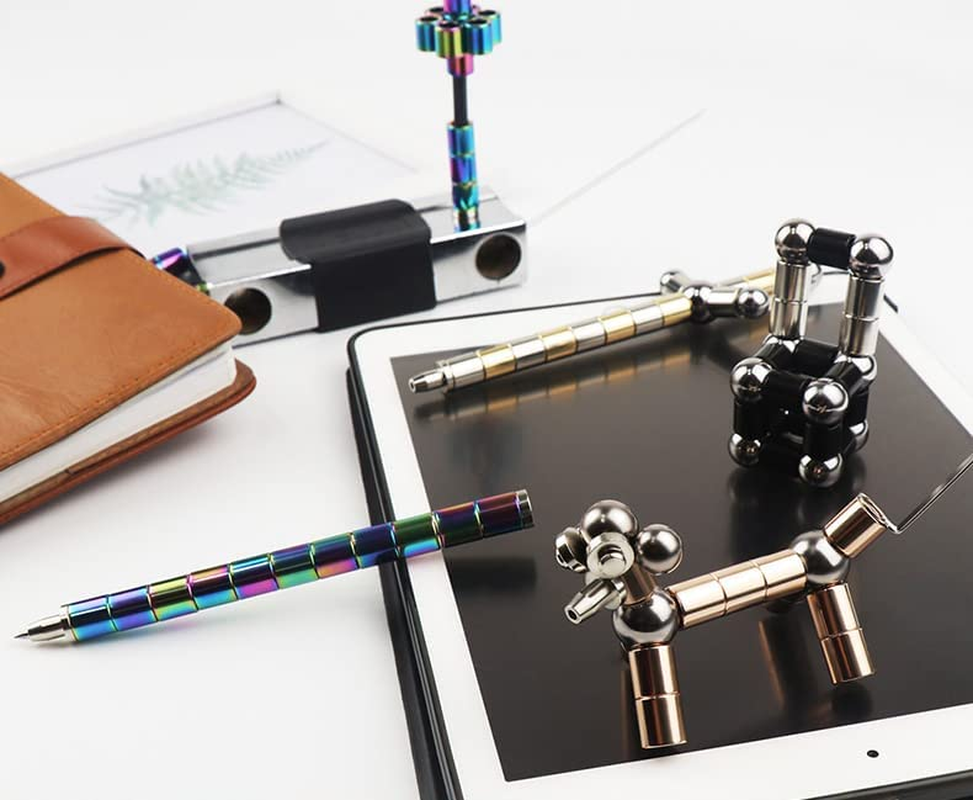 YAGIS-S Toy Pen, Decompression Magnetic Metal Pen, Multifunctional Deformable Magnet Writing Pen, Eliminate Pressure Fidget Toy Gift for Kids or Friends