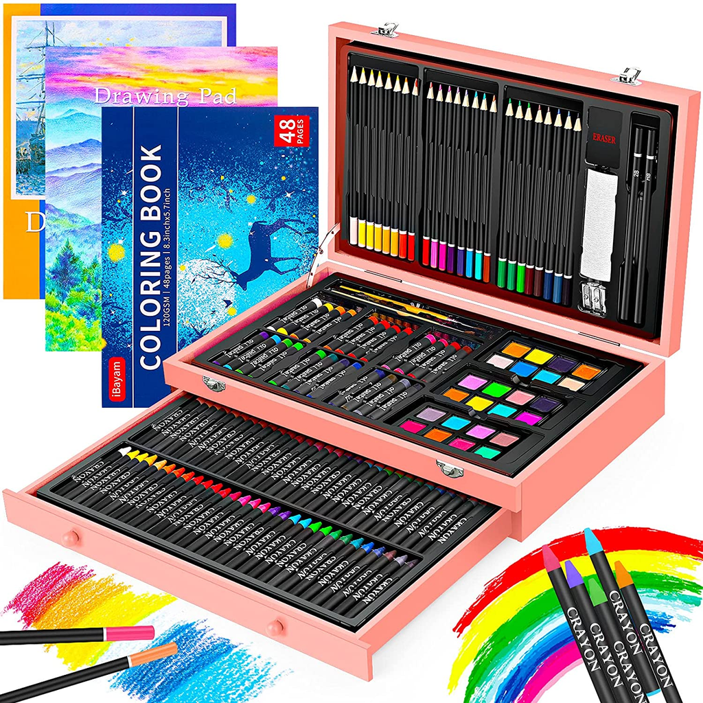 Paint Set,85 Piece Deluxe Wooden Art Set Crafts Drawing Painting Kit with  Easel and 2 Drawing Pads, Creative Gift Box for Teens Adults Artist  Beginners,Art Kit,Art Supplies