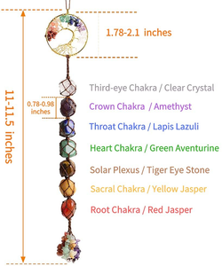 7 Chakras Stones Healing Crystals Tree of Life Wall Hanger Tumbled Gemstones Meditation Hanging Ornament Christmas Tree Memorial Hanging Pendant Xmas Gift