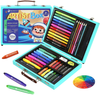 MEEDEN Art Set for Kids, Kids Drawing Set with Portable Wooden Box, Coloring Book, Silky Crayons, Oil Pastels, Colored Pencils & Painting Art Supplies, Art Kit for Kids Girls Boys