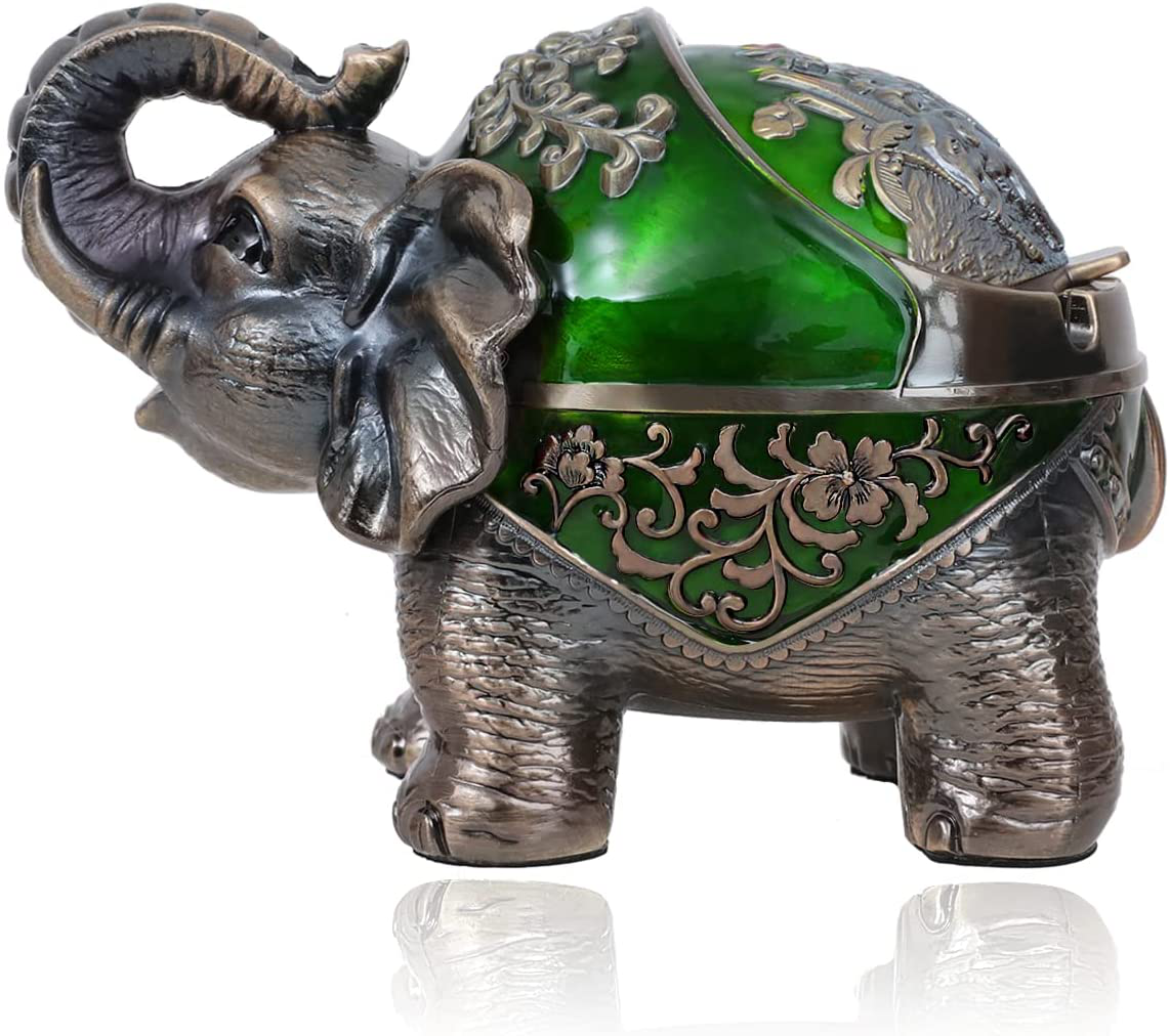 Elephant Ashtray with Lid (Red)
