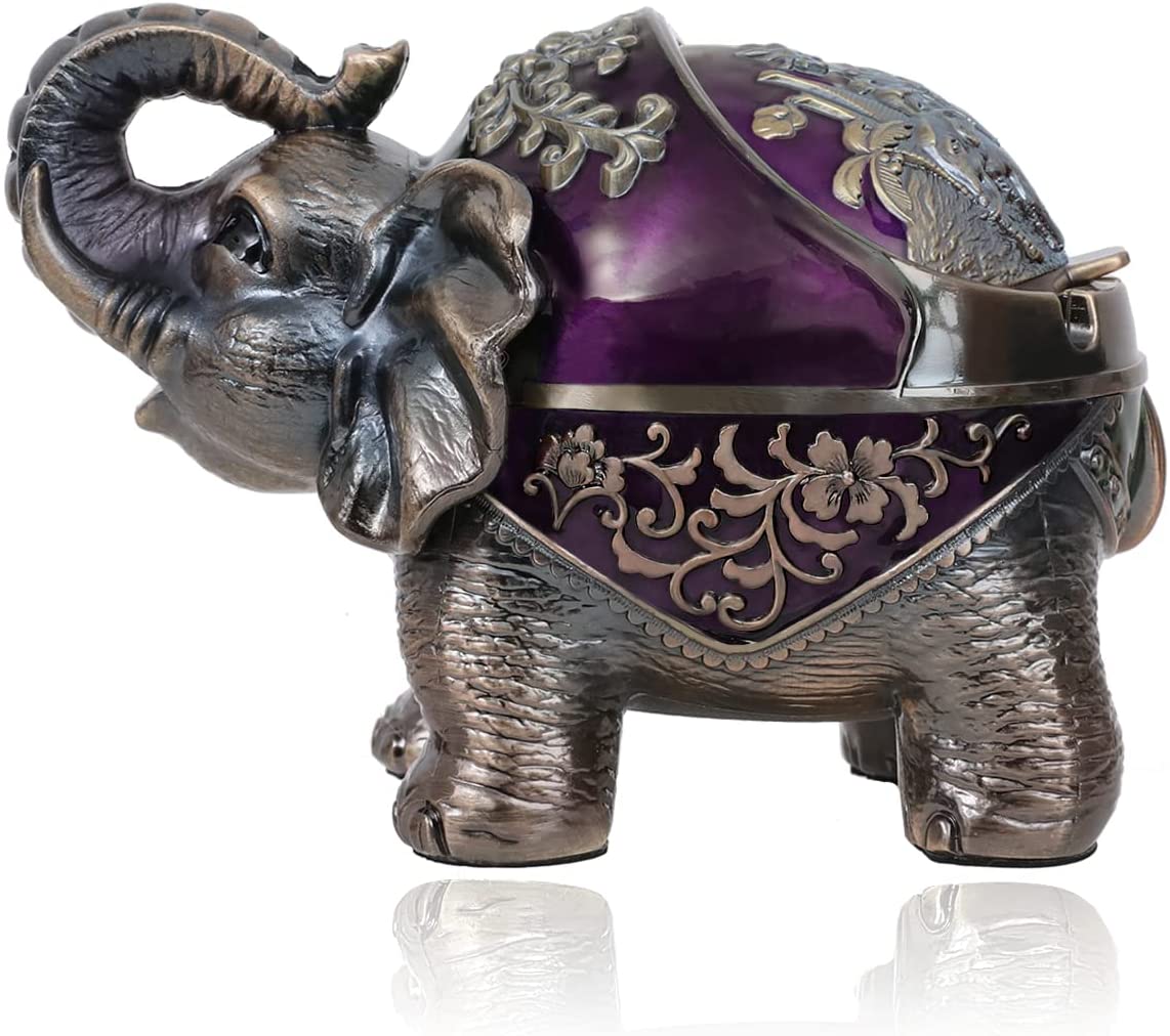 Elephant Ashtray with Lid (Red)