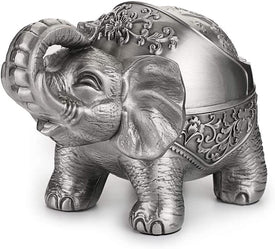 Elephant Windproof Ashtray with Lid (Silver)