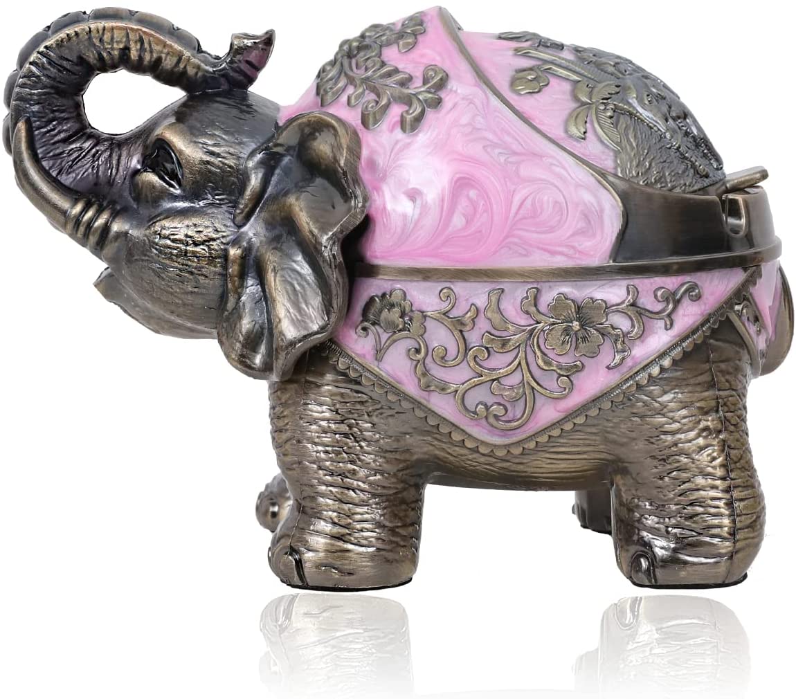 Elephant Ashtray with Lid (Red)
