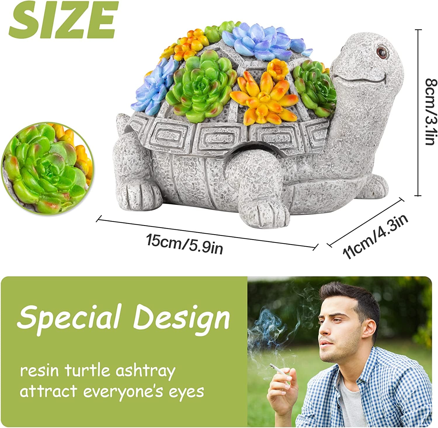 Ashtray with Cute Turtle 