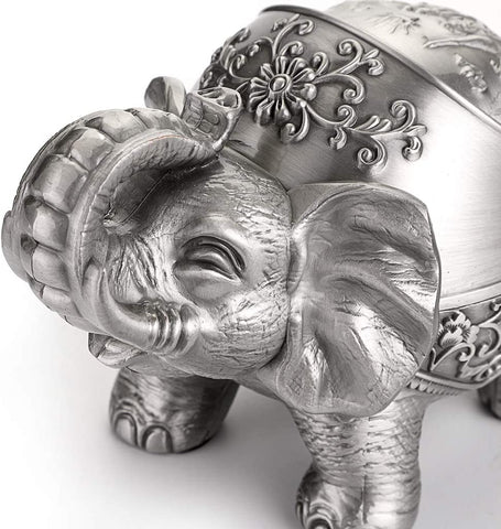 Image of Elephant Windproof Ashtray with Lid (Silver)